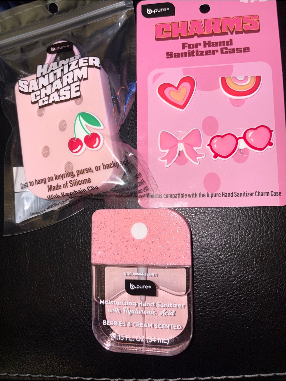 Pink Berries & Cream Moisturizing Hand Sanitizer with Silicone Charm Case